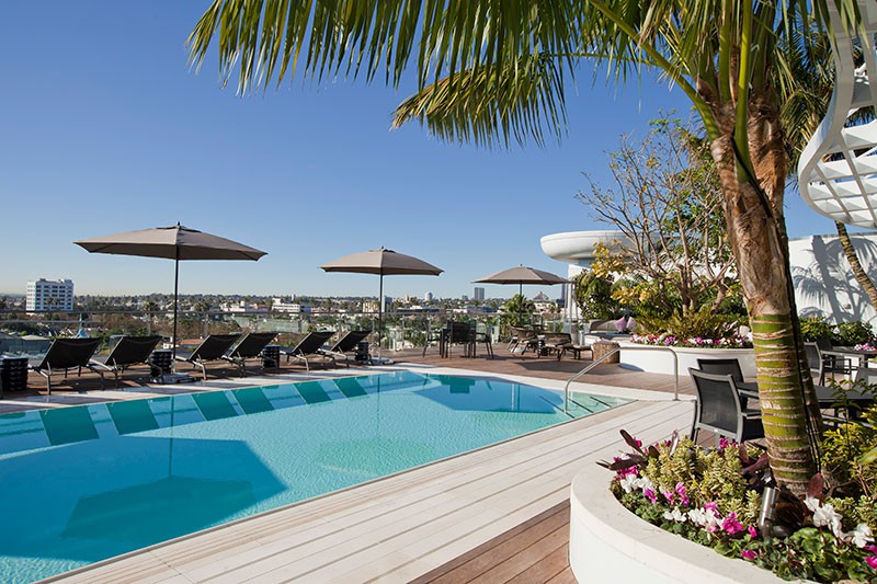Luxury Apartments 8500 Burton Way Los Angeles Garden Fire Pit